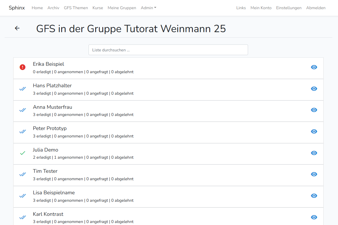 Oberstufenportal Screenshot 2