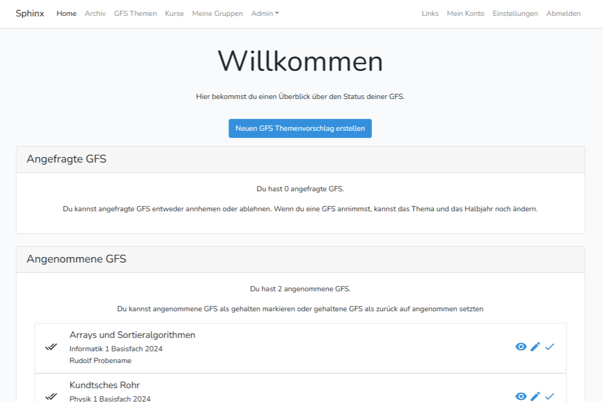 Oberstufenportal Screenshot 1